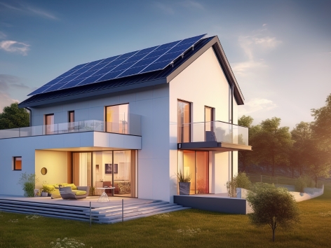 Edificio moderno con ampie vetrate e strutture in legno, simbolo di architettura sostenibile e innovativa.